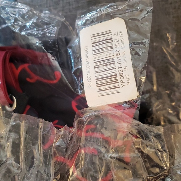 Goth Witch/Vampire Corset Gown w/Burgandy Bat Print Collar & Long Sleeves SZ 12 - Picture 11 of 11